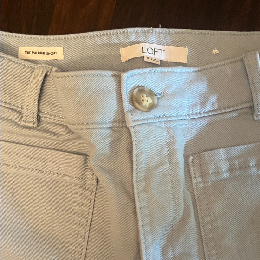 LOFT Soft Grayish Blue Palmer Shorts